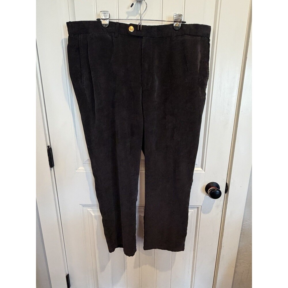 Peter Millar Nanoluxe Corduroy Pants Mens 42x27 Dark Charcoal Flat Front
